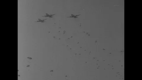 1963-Operation Big Lift / Parachuting / Taiwan / 1963 Stock Footage