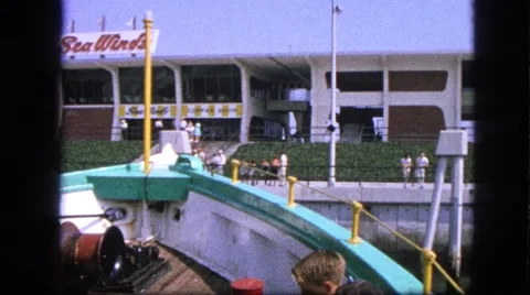 1963: sea winds building fun colorful day. CALIFORNIA Stock Footage