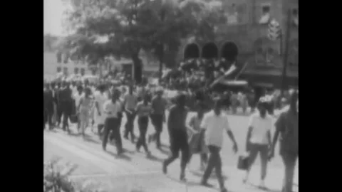 1963 - State troopers go after civil rights rioters with extreme prejudice after Stock Footage