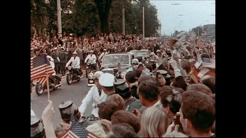 1963-State Visit / John F. Kennedy / Palais Schaumburg / Germany / 1963 Stock Footage 77820926
