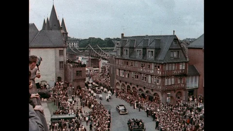1963-State Visit / John F. Kennedy / Frankfurt am Main / Germany / 1963 Stock Footage 77821044