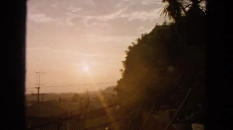 1963: sunset in the mountains CALIFORNIA Stock Footage