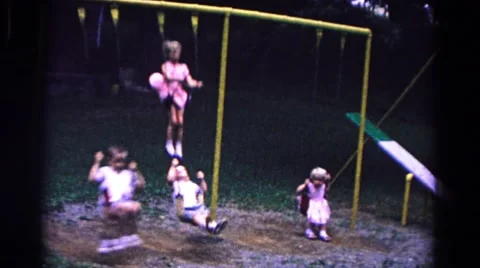 1963: swinging children COLD SPRINGS, NEW YORK Stock Footage