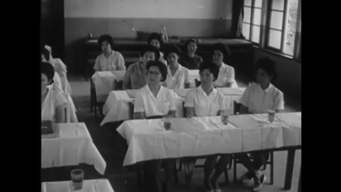 1963 - Women begin a training program to work for Taiwan's Family Planning Stock Footage 107167328