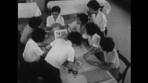 1963 - Women learn how to implement and share the word about myriad kinds of Video stock 107167298