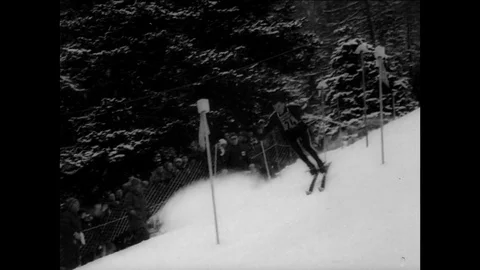1964-Alpine Skiing / Olympic Winter Games / Austria / 1964 Stock Footage 77829830