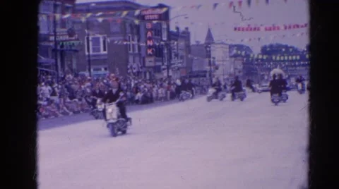 1964: a bike parade is seen HARVARD, ILLINOIS Stock Footage