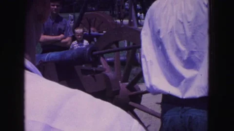 1964: demonstration of canon at park WILLIAMSBURG Stock Footage
