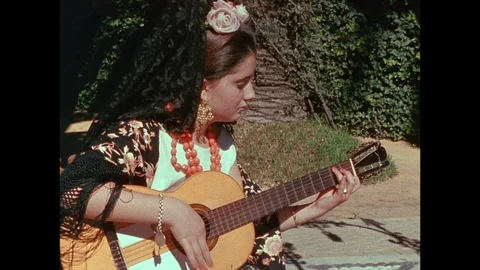1964-Flamenco / Female Dancer / Sevilla / Spain / 1964 Stock Footage
