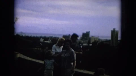 1964: footage of family hugging and laughing just before their abduction Stock Footage