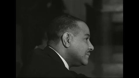 1964 - At his confirmation hearing to become director of the USIA, Ambassador Stock Footage 124179899