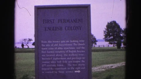 1964: an inscription is seen JAMESTOWN, VIRGINIA Stock Footage