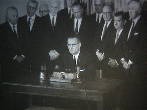 1964-Lyndon B. Johnson / Vietnam War / USA / 1964 Stock Footage