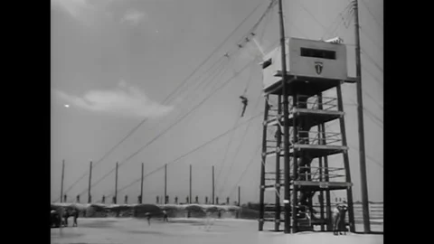1964 - Members of the Third Army train as paratroopers in the Air Mobility Stock Footage 143852823