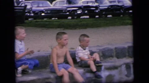 1964: people spending time on the beach CAMDEN NEW JERSEY Stock Footage
