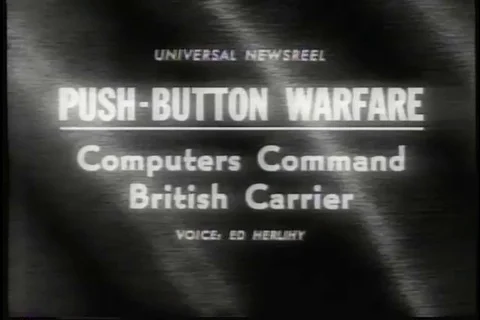 1964 Push button warfare  - computers command British Aircraft Carrier Eagle Stock Footage 88787722