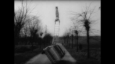 1964-Stunt / Car / France / 1964 Stock Footage