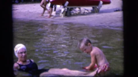 1964: a swimming scene CAMDEN NEW JERSEY Stock Footage