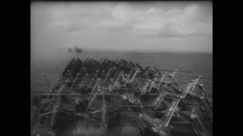 1964 - US Navy planes are deployed in response to the sinking of Navy ships in Video stock 166834100