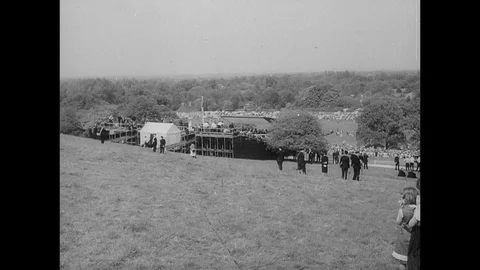 1965-John F. Kennedy Memorial / Ceremony / Runnymede / England / 1965 Stock Footage
