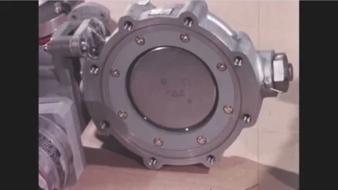 1965 - The main locks valve of a rocket engine undergoes testing. Video stock 92632801