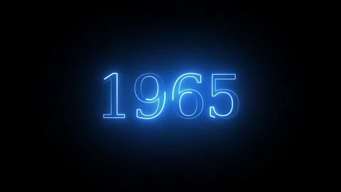 1965 neon line text. Abstract 1965 neon text animation, Glowing neon number.. Stock Footage 337831509