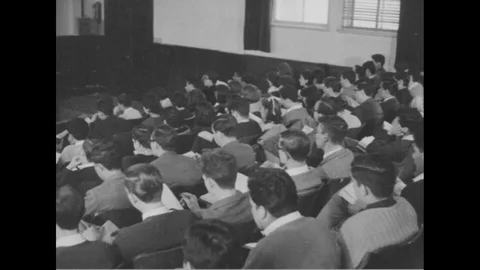 1965 - Students study math at the National University of Tucuman. Stock Footage 124182087