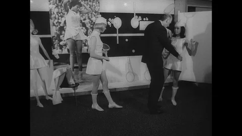 1965-Tennis / Womenswear / 1900 - 1965 Stock Footage