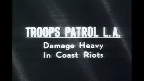 1965 | Watts Riots - Troops Patrol L.A. Damage Heavy In Coast Riots Stock Footage 77853241