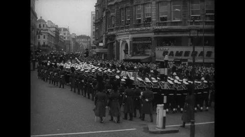 1965-Winston Churchill / Death / State Funeral / Great Britain / Jan 30, 1965 Stock Footage