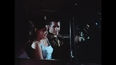 1965 - A young bride is startled when a disembodied alien hand grabs her from 스톡 동영상 129450593