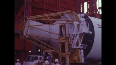 1966-Apollo 1 / Rocket Stage / Assembly / Aug 31, 1966 Stock Footage