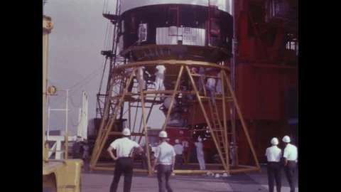 1966-Apollo 1 / Rocket Stage / Assembly / Aug 31, 1966 Stock Footage