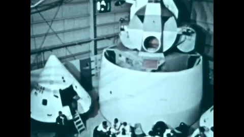 1966 - Apollo prototypes undergo a water drop test, an escape system test, and Stock Footage 83060243