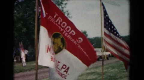 1966: flags are seen HAGERSTOWN, MARYLAND Stock Footage