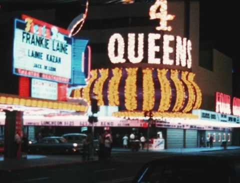 1966 Las Vegas, Nightlife, 4. Queens, Vintage, 2K, part III Stock Footage