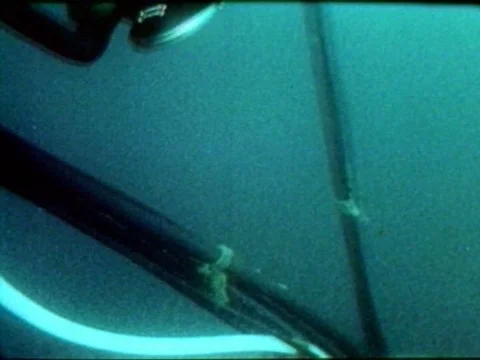 1966 - A leaking SEALAB II is lowered to the ocean floor under the directions of Stock Footage 79456253