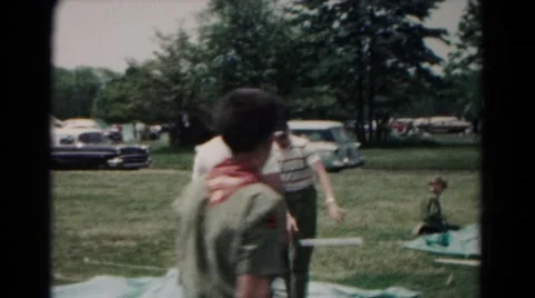 1966: setting up camp HAGERSTOWN, MARYLAND Stock Footage