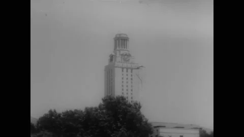 1966 - Sniper Charles Whitman opens fire from a tower on the campus of the Stock Footage 152532215
