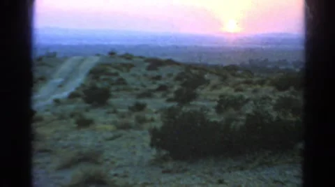 1966: sunset in the desert Stock Footage