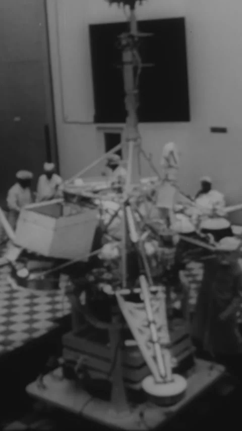 1966 - A surveyor for NASA's first attempted soft landing on the moon is Stock Footage 287585111