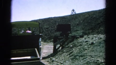 1966: train ride on sunny day through desert Stock Footage