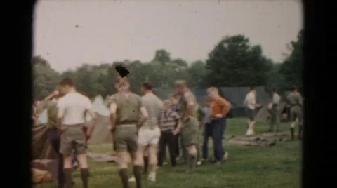 1966: work site with lot of men engaged in different activities HAGERSTOWN Stock Footage