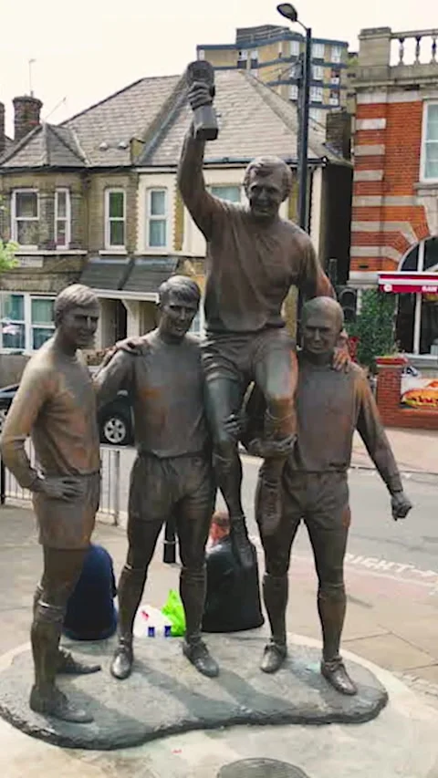 1966 WORLD CUP STATUE 20 VERTICAL - (9x16) Stock Footage 336558790