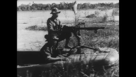 1967-Air Boat / Vietnam War / US Army / 1967 Stock Footage