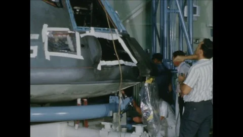 1967-Apollo 1 / Accident / Commando Module / Examination / 1967 Stock Footage