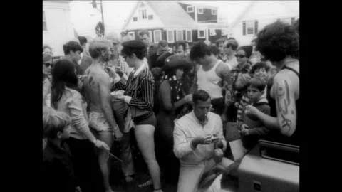 1967-Body Painting / Hippie / USA / 1967 Stock Footage