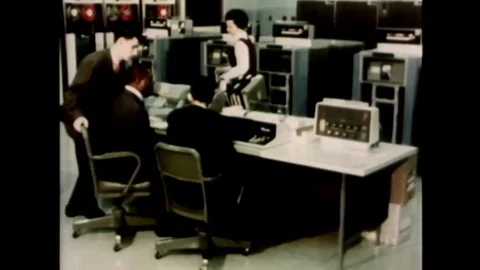 1967 - Computers are shown to be more efficient at processing tax returns than Stock Footage 116259151
