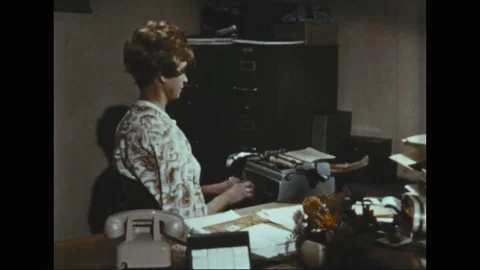 1967 - A contractor is annoyed when his secretary reminds him that he's supposed Stock Footage 126072512