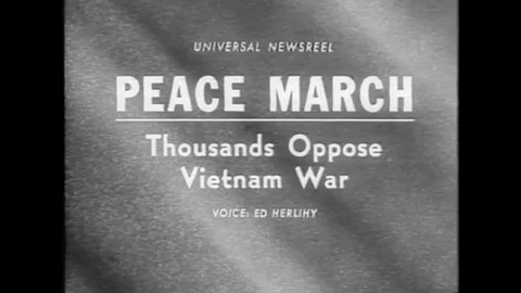 1967 - Draft cards are burned at an anti-war protest in Central Park, and a Vidéo 129060114